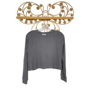 NEW Gap Teen gray soft ribbed long sleeve crop top girls 10 gray